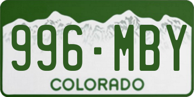 CO license plate 996MBY