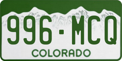 CO license plate 996MCQ