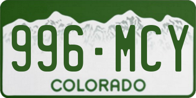 CO license plate 996MCY