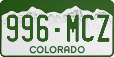 CO license plate 996MCZ