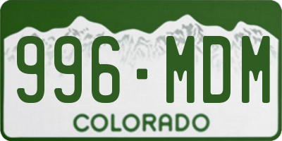CO license plate 996MDM