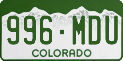 CO license plate 996MDU