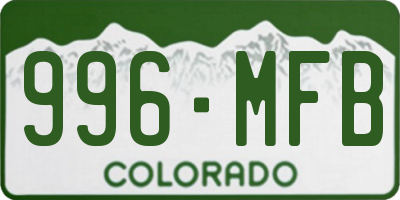 CO license plate 996MFB