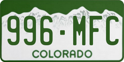 CO license plate 996MFC