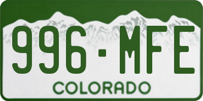 CO license plate 996MFE