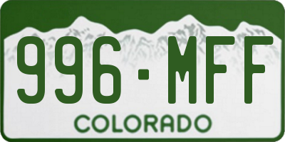 CO license plate 996MFF