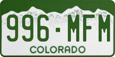 CO license plate 996MFM