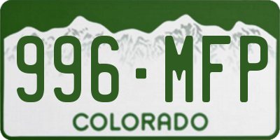 CO license plate 996MFP