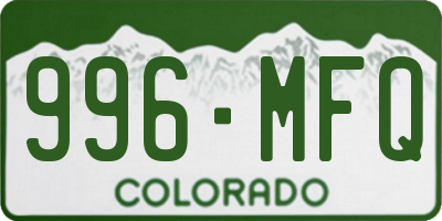 CO license plate 996MFQ