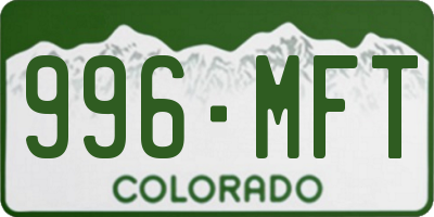 CO license plate 996MFT