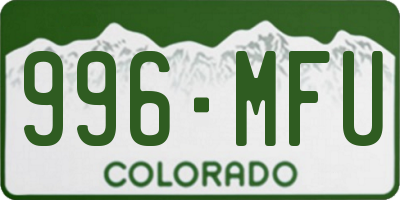 CO license plate 996MFU