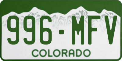 CO license plate 996MFV