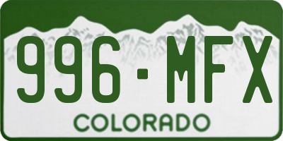 CO license plate 996MFX