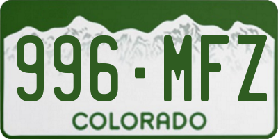 CO license plate 996MFZ