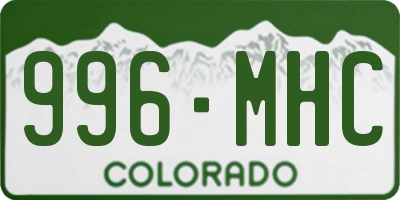 CO license plate 996MHC