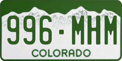 CO license plate 996MHM