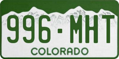 CO license plate 996MHT