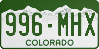 CO license plate 996MHX