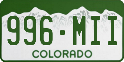 CO license plate 996MII