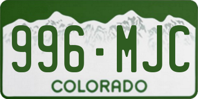 CO license plate 996MJC