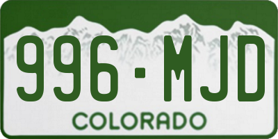 CO license plate 996MJD