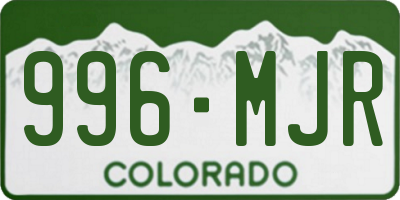 CO license plate 996MJR