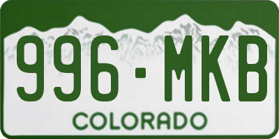 CO license plate 996MKB
