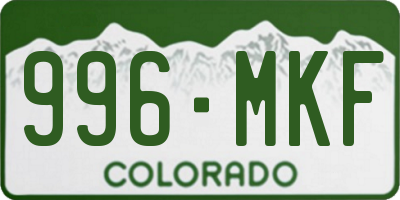 CO license plate 996MKF