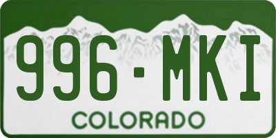CO license plate 996MKI