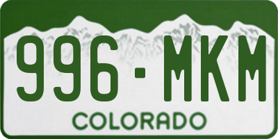 CO license plate 996MKM