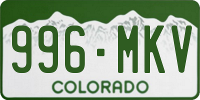 CO license plate 996MKV