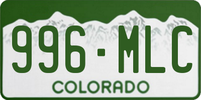 CO license plate 996MLC