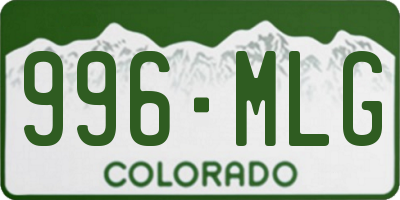 CO license plate 996MLG