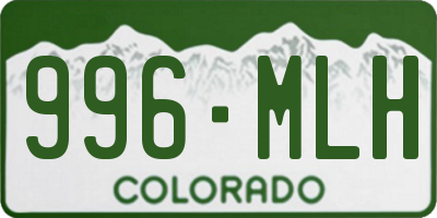 CO license plate 996MLH