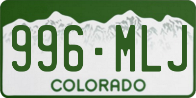 CO license plate 996MLJ