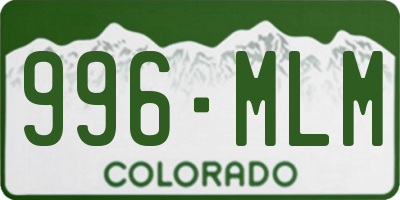 CO license plate 996MLM