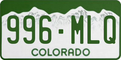 CO license plate 996MLQ