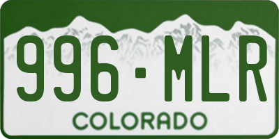 CO license plate 996MLR