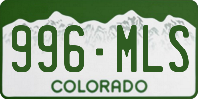 CO license plate 996MLS