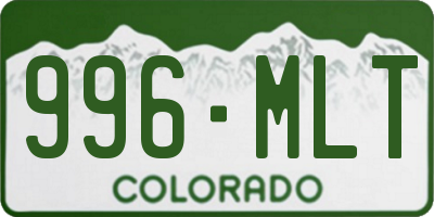 CO license plate 996MLT