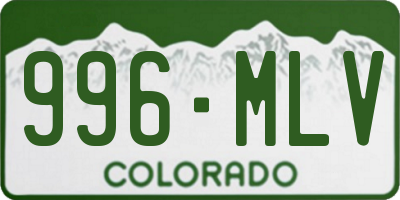 CO license plate 996MLV