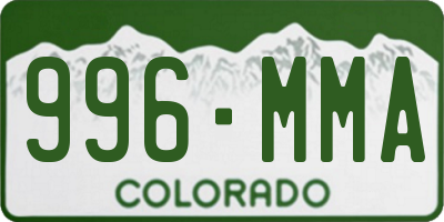 CO license plate 996MMA