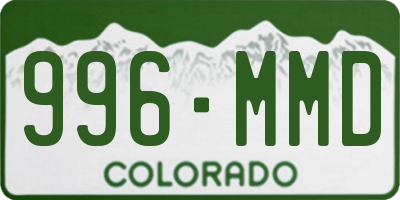 CO license plate 996MMD