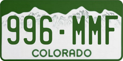 CO license plate 996MMF