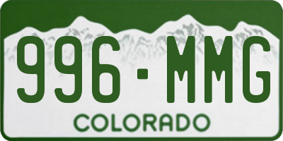 CO license plate 996MMG