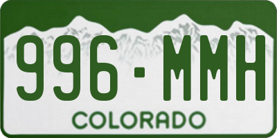 CO license plate 996MMH