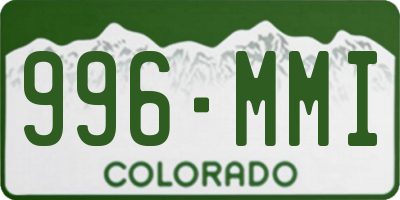 CO license plate 996MMI