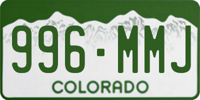 CO license plate 996MMJ