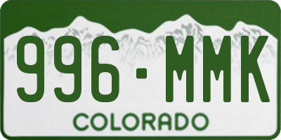CO license plate 996MMK