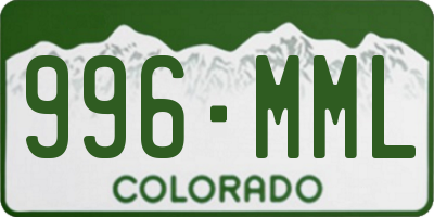 CO license plate 996MML